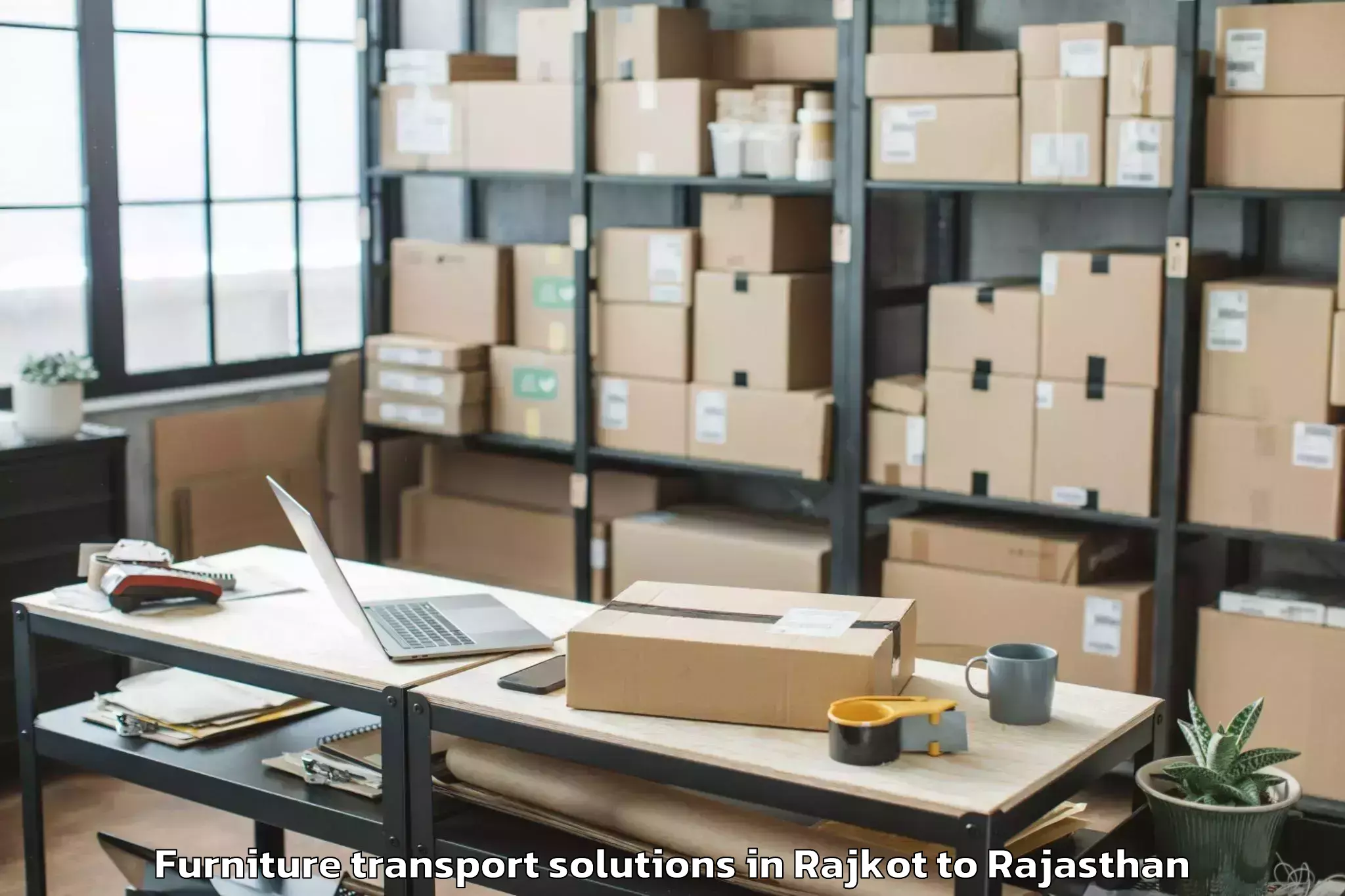 Book Rajkot to Balesar Furniture Transport Solutions